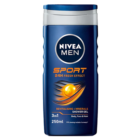 Nivea පිරිමි 24H ෂවර් ජෙල් ස්පෝර්ට් 3 ඉන් 1