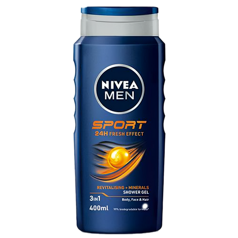 Nivea පිරිමි 24H ෂවර් ජෙල් ස්පෝර්ට් 3 ඉන් 1