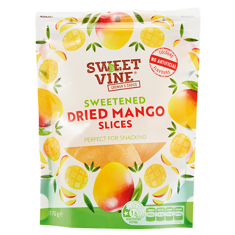 Sweet Vine Sweetened Dried Mango Slices 170G