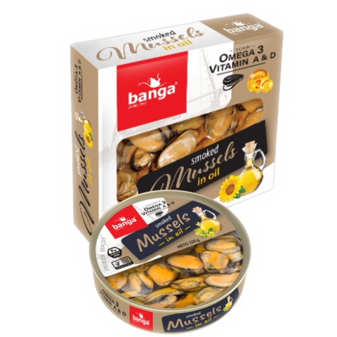 Banga Smoked Mussels In Oil 120G