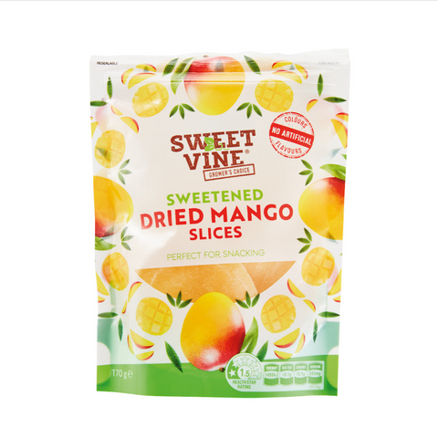 Sweet Vine Sweetened Dried Mango Slices 170G